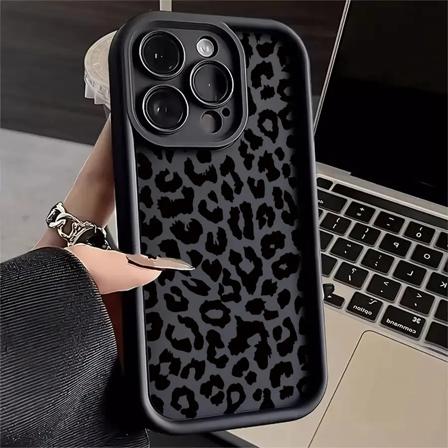 One Leopard-Patterned  It Features Drop Resistance Shockproof iPhone cases Case Compatible with For iPhone 17 Pro Max 16 16e 15 14 Plus 13 12 Mini 11 Air X XS Pattern TPU Lens Protection Durable Soft Cover Gift 2D printing