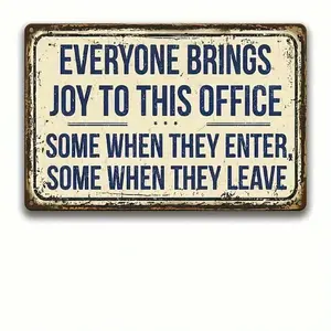 Aluminum Retro Wall Art Metal Sign 12x8 Inches Office Humor Quote for Bedroom Workplace Partition Country American Vintage Decor Funny Gift Home Decor Products
