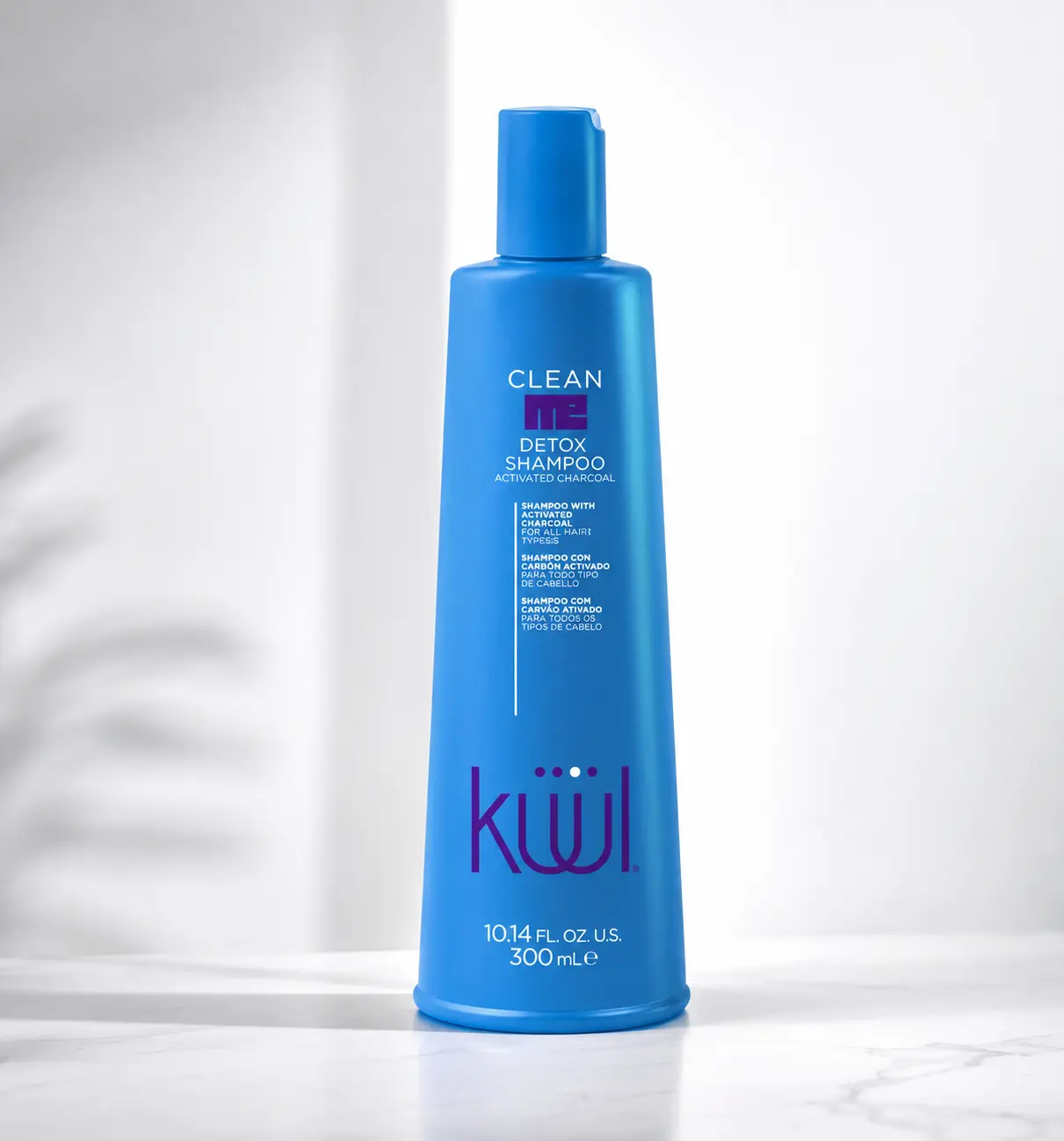 Kuul Clean Me Charcoal Detox Cleansing Shampoo - Unisex Full-Sized Haircare Cleanser, 10.14 fl.oz/300ml Single Bottle, Massage Roots, Detoxifies, Purifies, Refreshes Hair, Protects, Long-Lasting Freshness, Regular Edition, Liquid