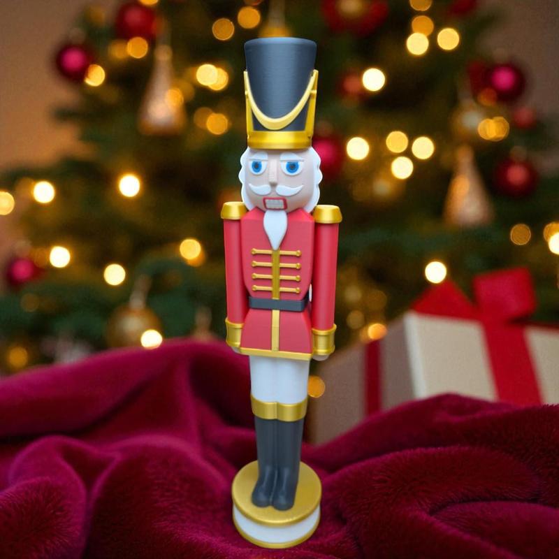 The Kit Kiln Classic Red & Black Chunkable Nutcracker - 3D Printed Plastic Figure for Christmas Decor & Gift Giving - Lightweight & Display Ready