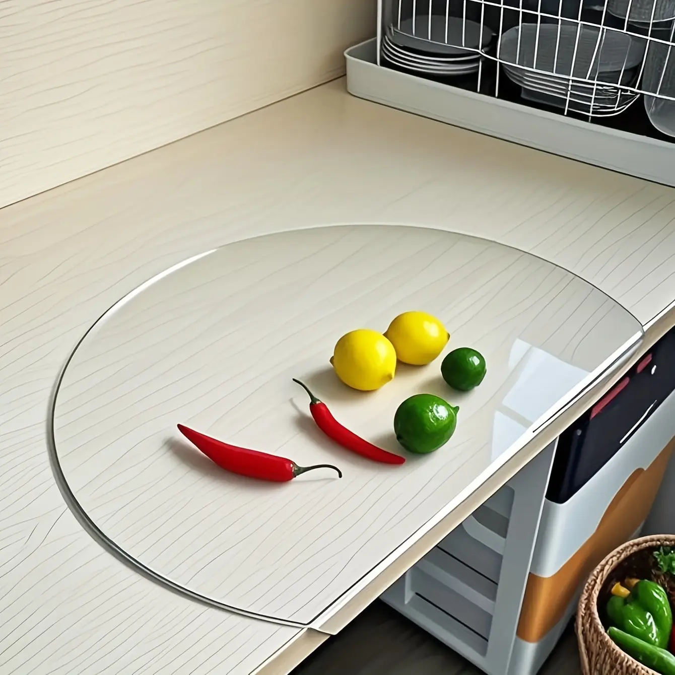 Vegetable chopping board with lip and non-slip coating. Black cutting board, suitable for kitchen countertops, dishwashers, and kitchen accessories, Durable chopping board (39x33cm, 3mm thick, long)