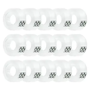 15 Rolls Transparent Clear Tape Refills for Dispenser, Sturdy Tape(Not Easily Tear), 0.7 Inch, 27.3 Yard, Perfect for Office, Home, School