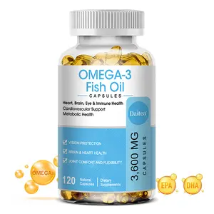 Daitea Omega 3 Fish Oil  with EPA & DHA,Supports heart and cardiovascular health,Supports brain health,120 Capsules