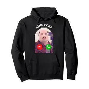 Funny Pig Meme John Pork Is Calling Answer Call Phone Pullover Hoodie