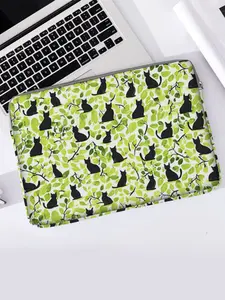 Cat Printed Laptop Bag, Laptop Cover, Laptop Casing, Soft Notebook Sleeve, Fits Laptops, Tablets, Zippered Storage Pouch, Casual Style, All Seasons Use