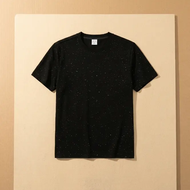 Men's Midnight Galaxy Sparkly Oversized T-Shirt - Eye-Catching Glitter Streetwear for Night-Out Clubbing Tops   casual streetwear short sleeve top