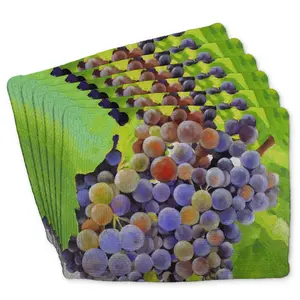 Begin Home Decor C6BP1418DH1RA4 14 x 18 in. Bunch of Grapes - Braided Polyester Placemats for Home Decor - Set of 6