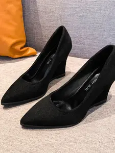 Women's Solid Color Pointed Toe High Heel Shoes, Fashionable Elegant Slip on Heels for Party, Daily Clothing Decor for Women & Girls, Stylish, Elegant Heeled Shoes, Classy