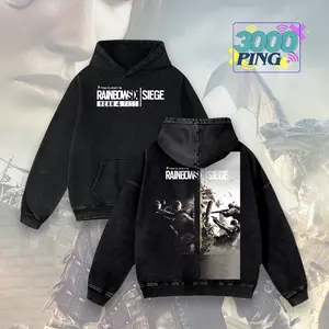 Rainbow Six Siege Hoodie & T-Shirt Year 4 Pass Graphic, Vintage Acid Wash Apparel, Tactical Shooter Game Merch, Wall Breach Pullover, Unisex Cotton Top