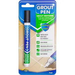 Grout Pen Black Tile  Marker:  Grout , Tile Grout Colorant and Sealer Pen - Black, Narrow 5mm Tip (7mL)