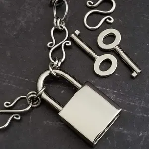 Silver Tone 3/4" Square Lock with 2 Keys - Padlock with Keys