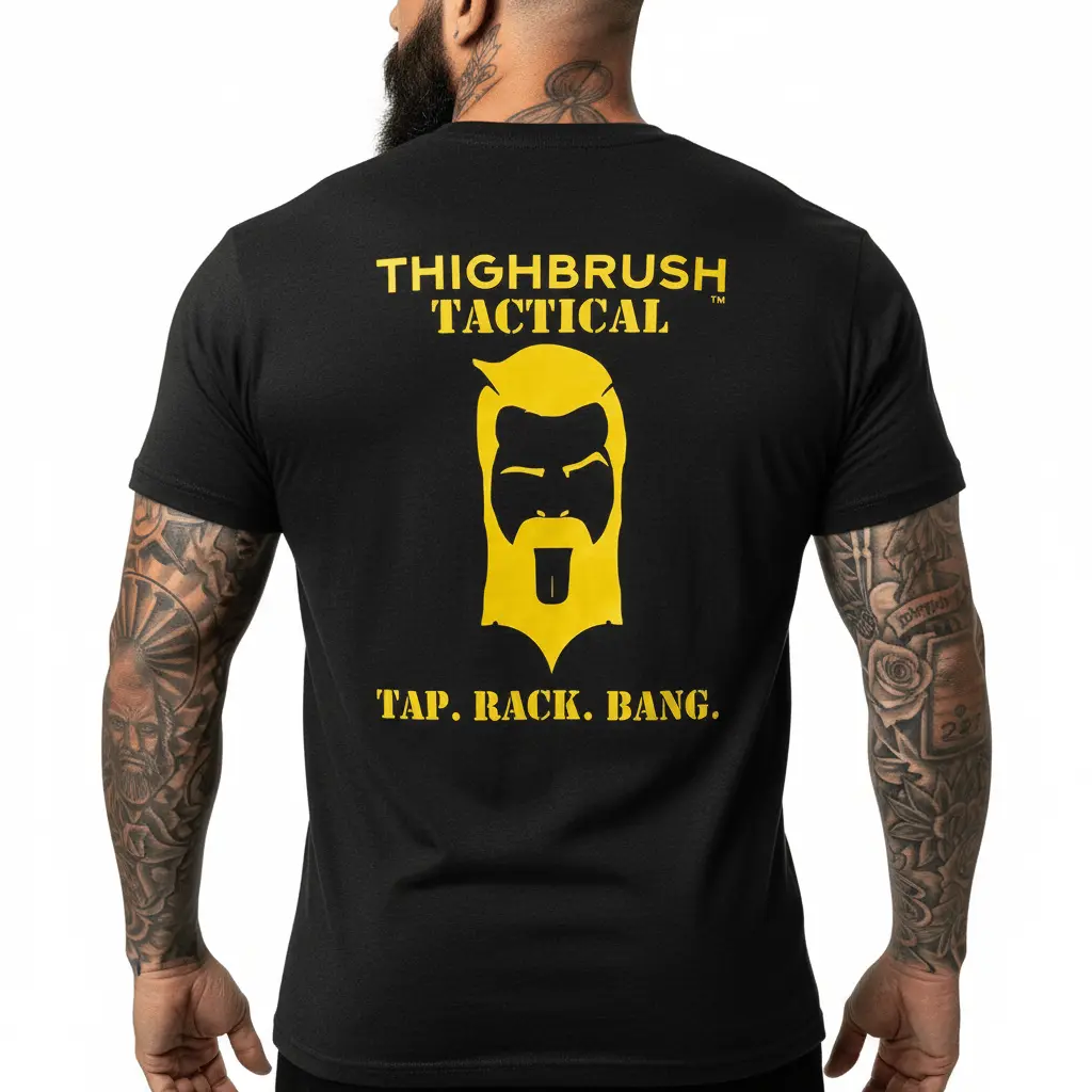 THIGHBRUSH® TACTICAL - TAP. RACK. BANG. - Men's T-Shirt - Charcoal