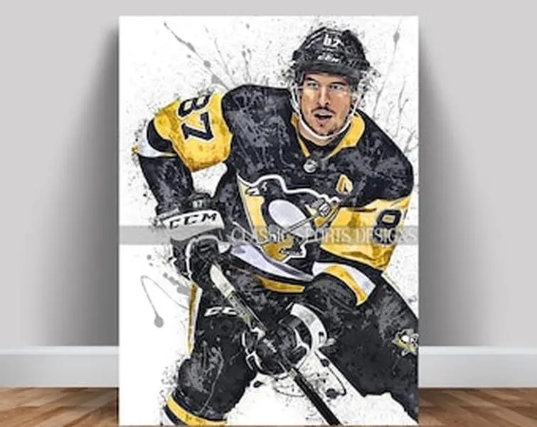 Sidney Crosby Poster, Pittsburgh Penguins, Poster Print Unframed, Wall Art Print, Man Cave Gift, Kids Decor, Sports Art
