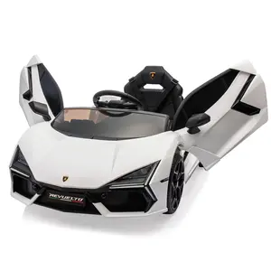 12V Licensed Lamborghini Revuelto Electric Ride-On Car for Ages Over 37 Months, Battery Powered Sports Car Toy with Remote Control, Bluetooth, Headlights, Music, White