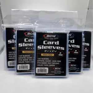 BCW THICK Penny Card Soft Sleeves 5 Packs of 100 for THICK Sized Cards = 500