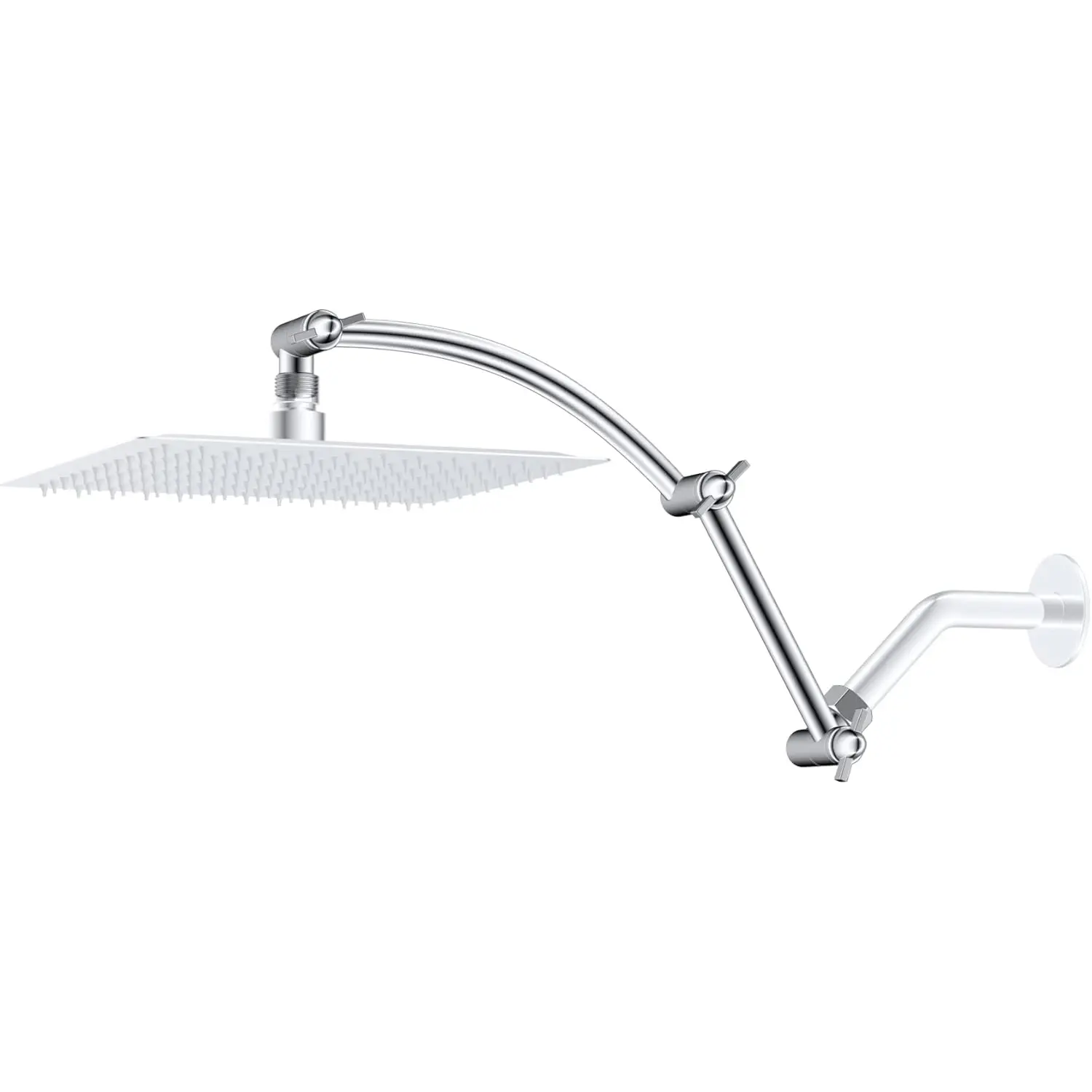 Shower Head Extension Arm, 10/16 Inch Solid Brass, Modern Minimalist Style, Flexible Height & Angle Adjustable Shower Arm Extender, Shower Water Equipment