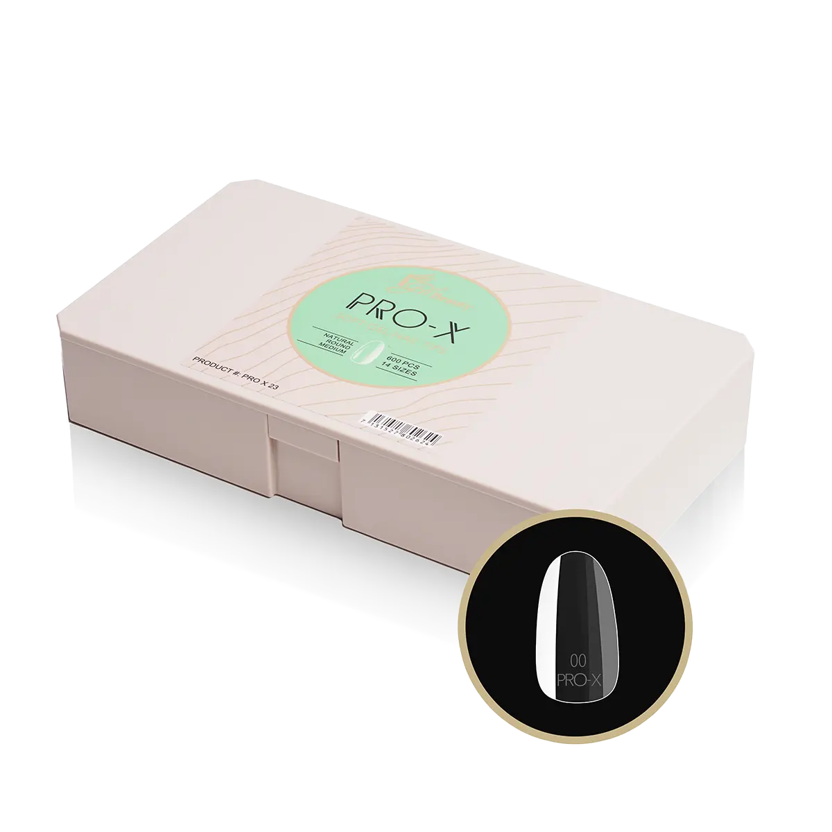 PRO-X Soft Gel Nail Tips 23 - Natural Round Medium