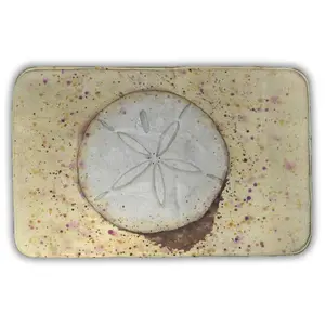 360 stand Rectangular Microfiber Foam Bath Mat, 21x34 in Standard Size Sand-Dollar Marine Beige, Aquatic Home Decor, Absorbent Bathroom Supply, Cushiony Bath Mats, Foam Bath Mats