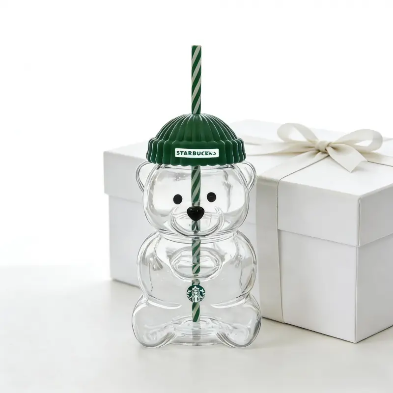 2026 Limited Run Barista Theme Glass Cup, New Arrival Collector Edition Starbucks Barista Bear Gift Idea for Enthusiasts (Home & Festive Party Supplies)