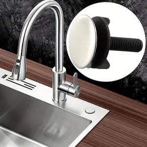Kitchen Sink Faucet Hole Blanking Plug, Stainless Steel Kitchen Sink Tap Hole Blanking Plug, Plastic Basin Stopper, Home Kitchen Accessories
