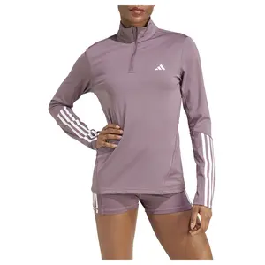 adidas Womens Hyperglam Long Sleeve Quarter Zip  Casual Tops Casual - Purple
