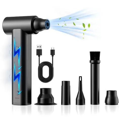 NB001 Electric Air Duster, 150000RPM Super Powerful, Cordless Rechargeable Blower, equipped with 5 nozzles, suitable for computer keyboards, outdoor, home and car cleaning - Multifunctional Portable TikTokShopHolidayHaul