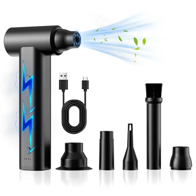 NB001 Electric Air Duster, 150000RPM Super Powerful, Cordless Rechargeable Blower, equipped with 5 nozzles, suitable for computer keyboards, outdoor, home and car cleaning - Multifunctional Portable TikTokShopHolidayHaul