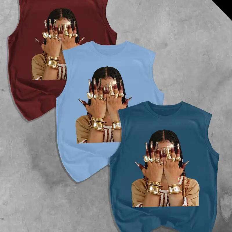 3-Piece Men's Fashion Tops, Sleeveless Graphic Prints Tops, Breathable Sleeveless Design, Casual Summer Vests, Breathable Comfort Fabric, Perfect Gift for Boyfriend, Menswear