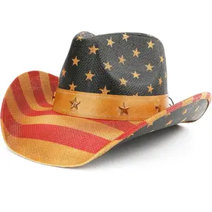 American Flag Cowboy Hat – Patriotic USA Western Hat for 4th of July, Parades & Festivals (Unisex)