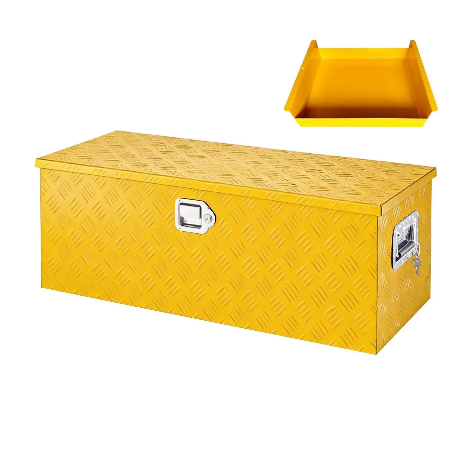GARVEE Heavy Duty Aluminum Truck Bed Tool Box 36'', Professional-Grade Storage Chest with Secure Lock, Gas Strut Lid, and Small Parts Organizer, Durable Heavy Duty Alu Tool Box for Pickup, RV, Trailer