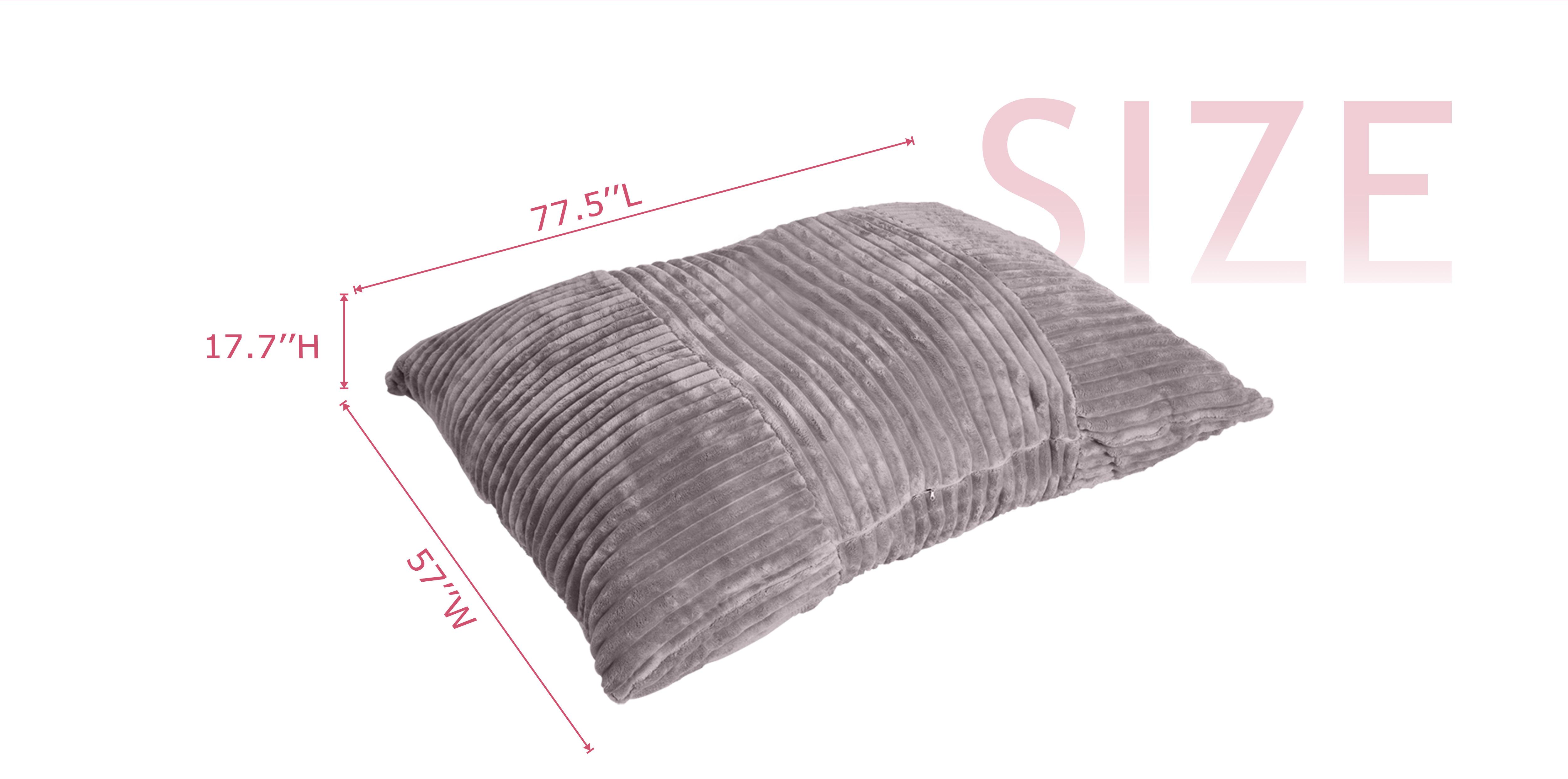 3 in 1 Bean Bag Chair Giant Bean Bag Chairs Convertible Bean Bag Floor Cushion with Machine Washable Cover, Beanbag Chairs for Adult