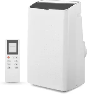 White 14000 BTU Portable Air Conditioner White with Remote Control Dehumidifier Fan and Auto Evaporation for Rooms Up to 750 Sq Ft