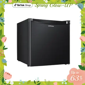 Upstreman mini fridges 1.7 Cu.ft with Freezer FR17 Adjustable Thermostat Energy Saving Low Noise Single Door Compact Refrigerator for Dorm Office Can Bedroom black fridge  brands Small pantry drink fridge skincare fridge skincare fridge