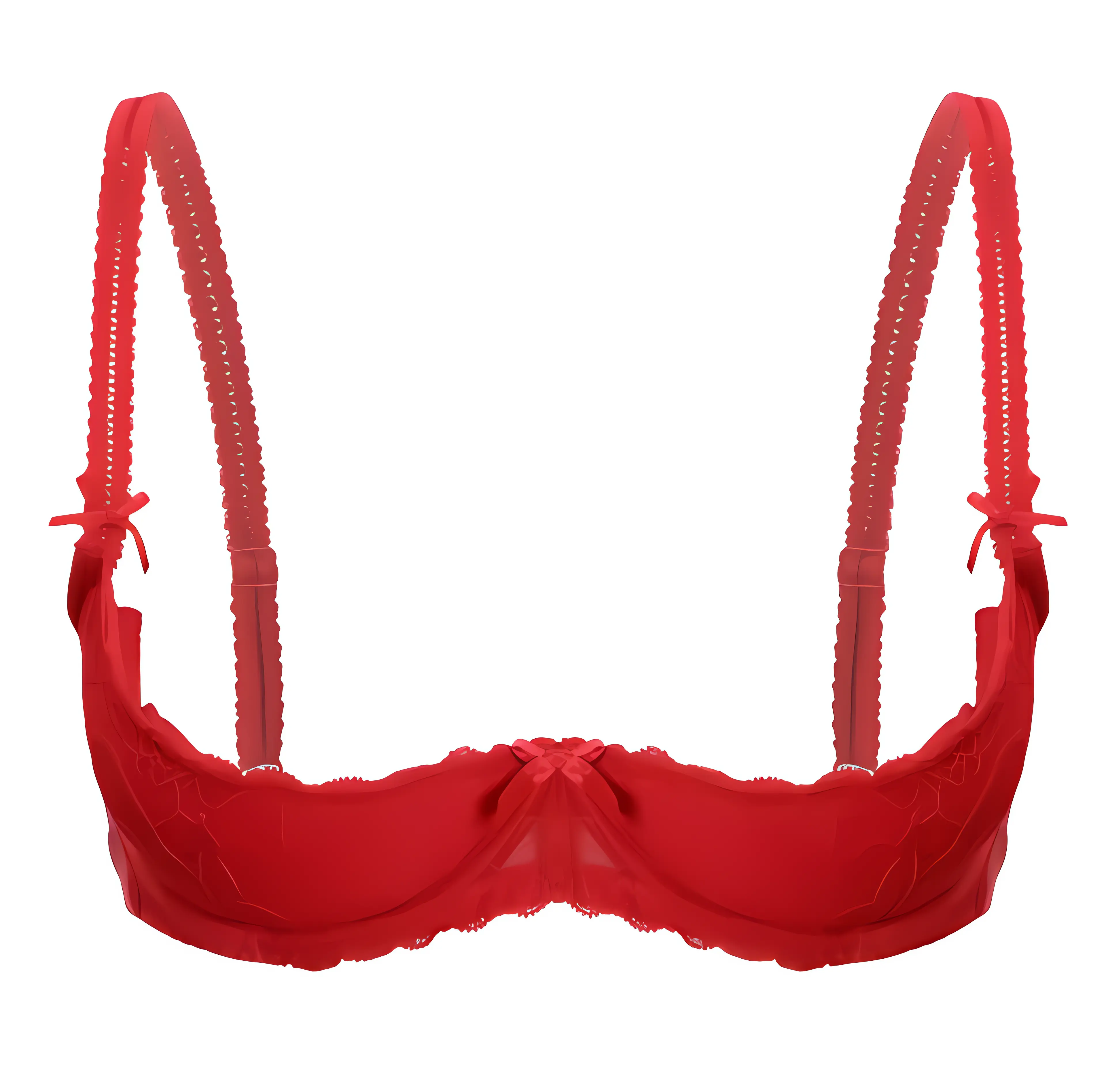 Womens Lingerie 1/2 Cup Push Up Underwire Lace Bra Tops Adjustable Strap Sponge Padded Open Breast Exposed Brassiere Underwear