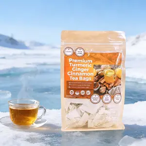 Anti-inflammatory tea，turmeric ginger cinnamon tea bag Turmeric tea, organic herbal formula, 60 bags per bag, biodegradable tea bags, anti-inflammatory, digestive aid rely on it, long-term drinking effect is better brain support