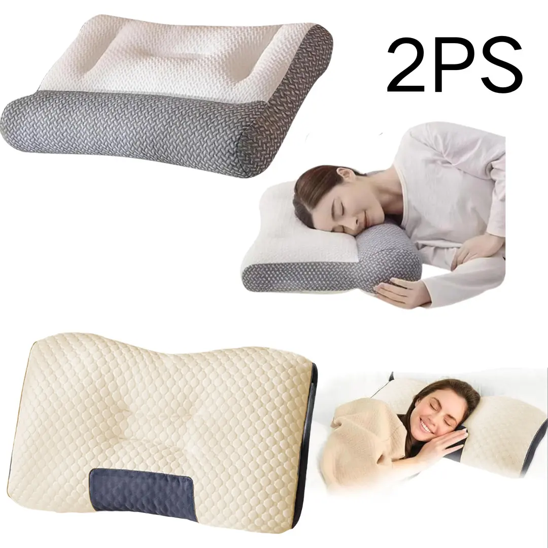 Ergonomic Cervical Pillow for Neck Support, Memory Foam Orthopedic Contour Side Sleeper Pillows with Dual Heights, Soft Bed Pillow, Neck & Shoulder Support, Ergonomic Pillow for Side, Back，Stomach and Combination Sleepers, Cervical Neck Pillow