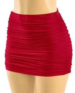 Mary Ruched Skirt (Red)