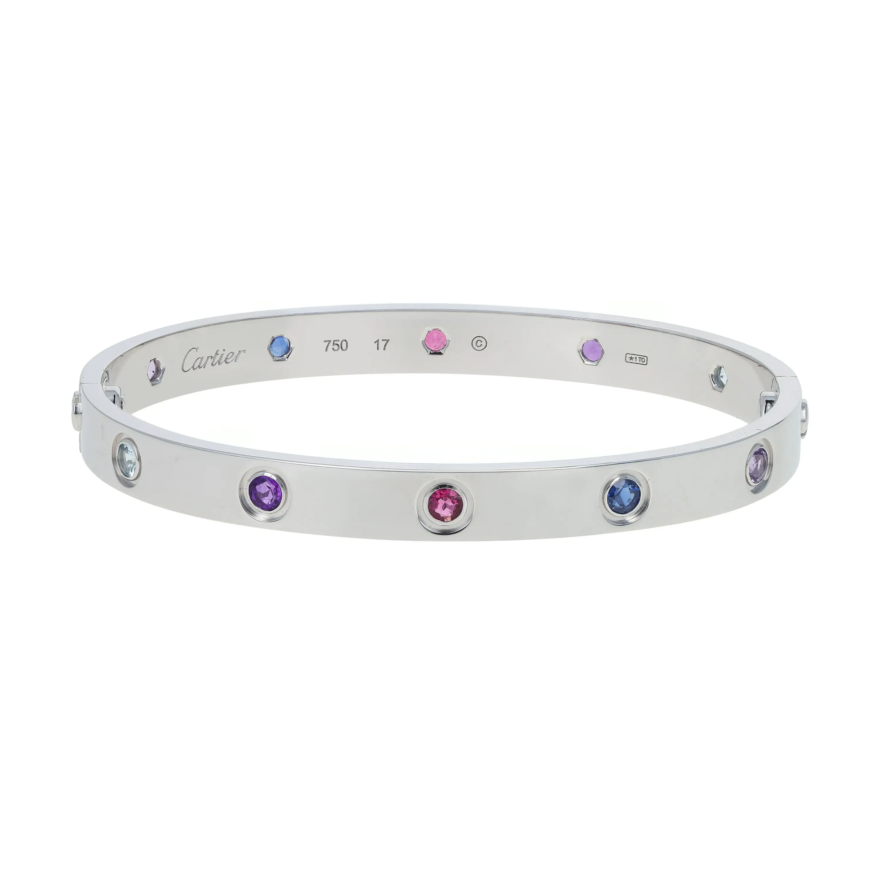 Pre-owned Cartier Love Bangle Bracelet Size 17