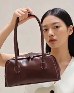 Retro Style Wide Open Handbag, East West Bag, Fashionable Underarm Shoulder Bag, Simple and Versatile Baguette Bag, Casual Satchel for College Students, Office Workers Daily Commuting Shoulder Bag