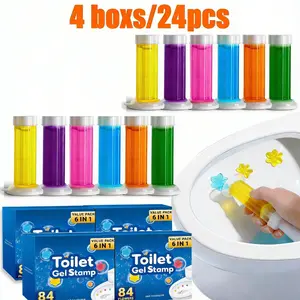 Toilet Cleaning Gel Flowering Miracle, 84 Blooms! 6-In-1 Toilet Cleaner (choose 2 or 4 Boxes), Stain Remover, Odor Elimination, Long-Lasting Freshness, Toilet Bowl Cleaner