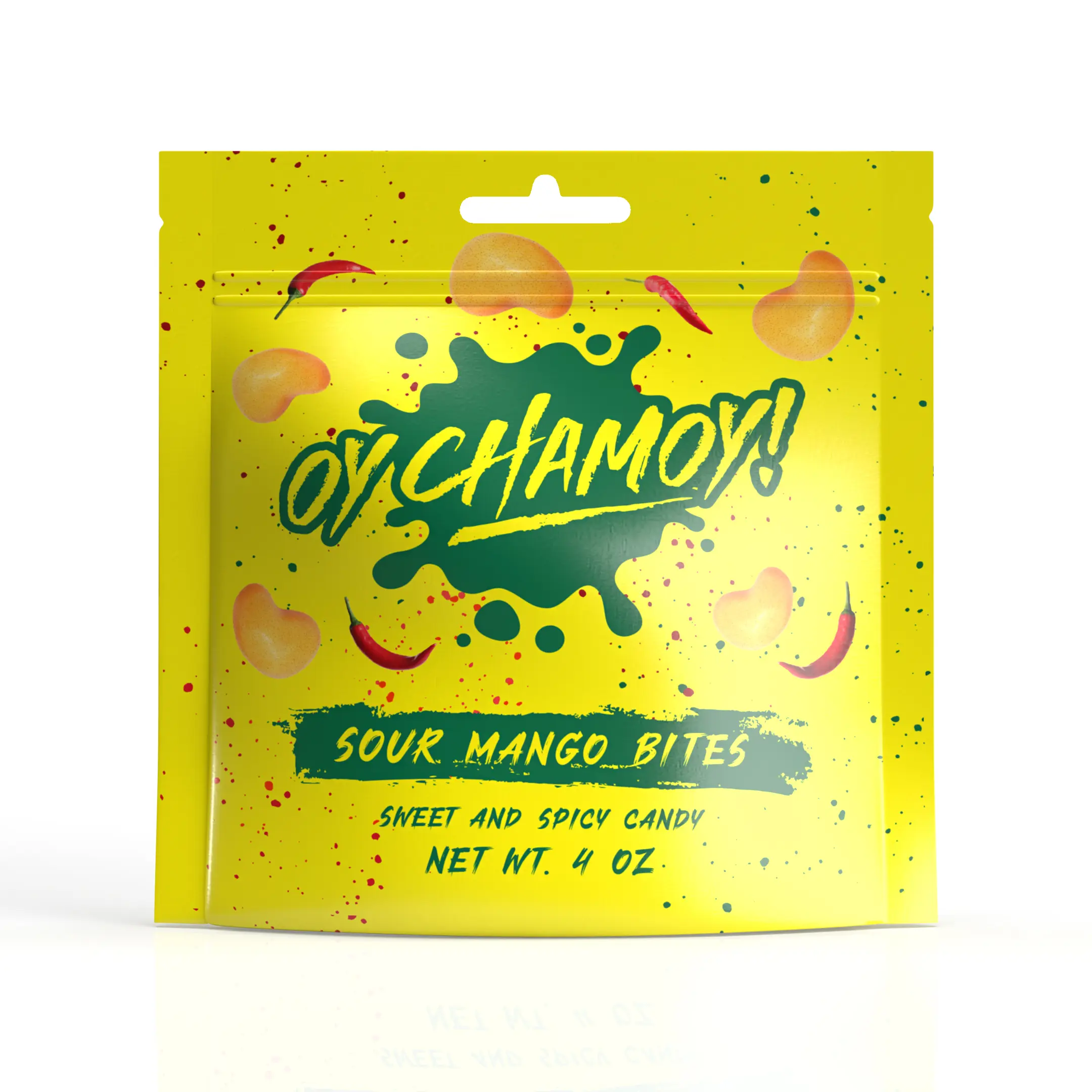 Oy Chamoy! Sweet, Spicy and Sour Mango Bites Gummy Candy 4oz - Perfect Snack for Any Occasion