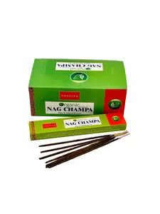 Nandita Original Nagchampa Incense Sticks 15g x 12 Packs Organic Natural Aromatic Fragrance for Home Meditation & Relaxation