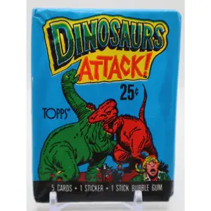 1988 Topps Dinosaurs Attack Trading Cards Wax Pack (5 Cards)