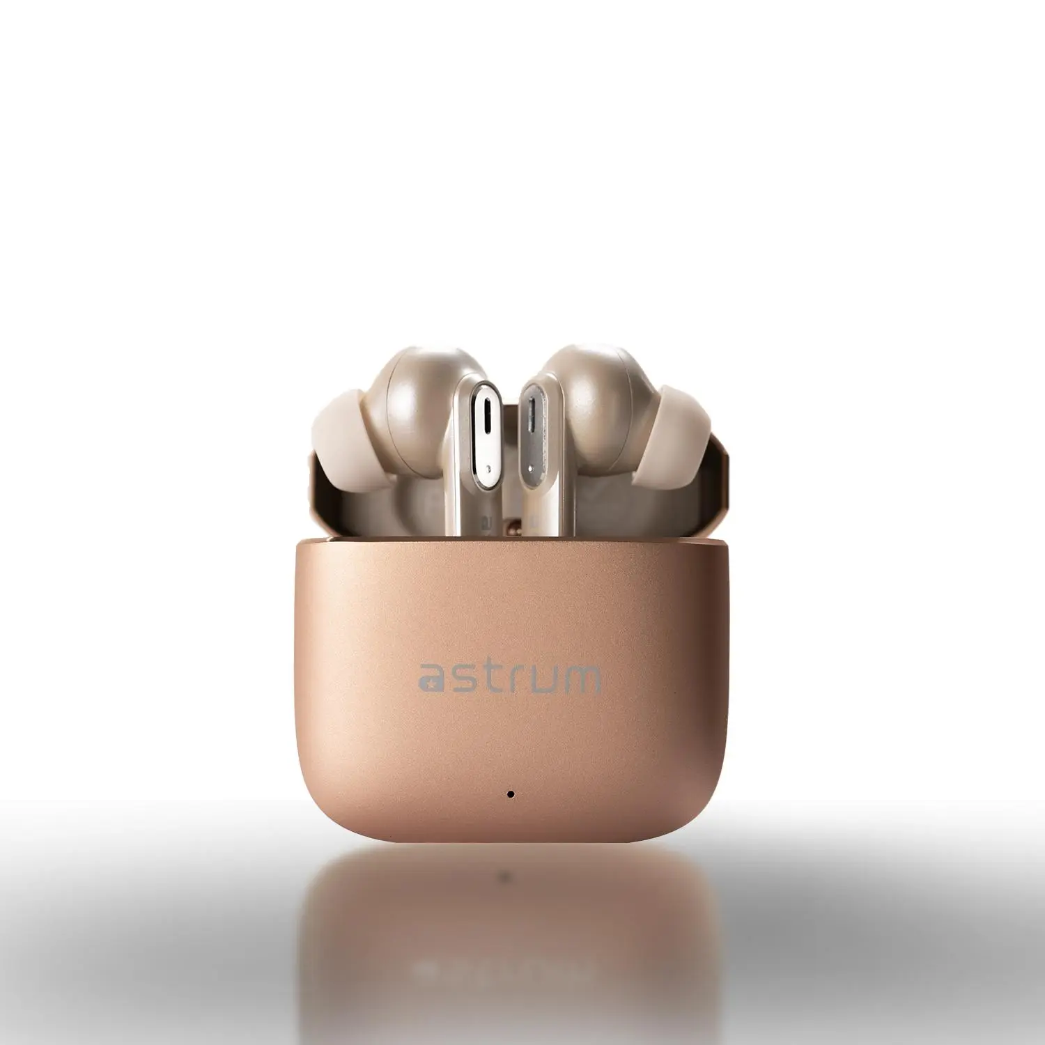 ASTRUM XZ PIA Hybrid ANC Earbuds, Bluetooth 5.3, Touch Control, IPX4, Adaptive aptX, Up to 7H Playtime, Metal Charging Case, iPhone/Android (Rose Gold) Audio Headphone