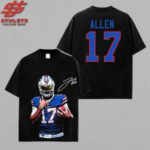 [LEO] Josh Allen JA17 For Bills Mafia High-Quality 100% Cotton T-Shirt (Made In US), Buffalo Football Shirt, Game Day Outfits, Gift For Football Fans, Football Graphic Tee