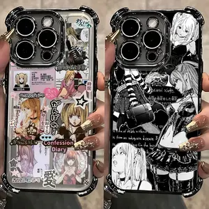 Anime Misa D-Death N-Note Four Corner Anti Fall Case for iPhone 17 Air 16 15 14 Plus 13 12 11 Pro Max Samsung Galaxy S26 S25 S24 S23 S22 Acrylic Sheet Cover