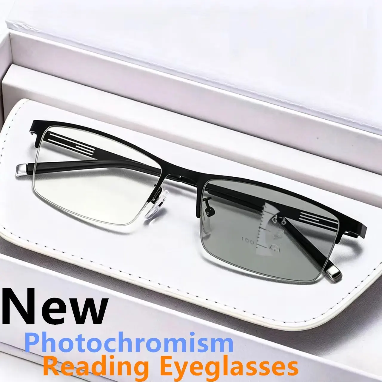 1PCS Progressive Multifocal Reading Glasses Man Woman 2026New Half-Frame Photochromic Readers Fashion Outdoor Reading Eyeglasses