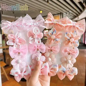 Viral Trending Princess Bow & Floral Hair Clips for Kids Girls, Super Fairy Cute Non‑Pulling Bangs BB Barrettes, Dainty Decorative Hair Accessories, Gentle Hair‑Safe Design for Braided Hairstyles, Perfect for Daily Wear, School, Birthday Party & Princess‑