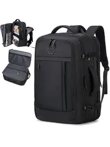 Expandable Multifunctional Travel Backpack with Vacuum Compression Bag, 17.3 Inch Laptop Compartment, Anti-Theft Hidden Pocket, Unisex