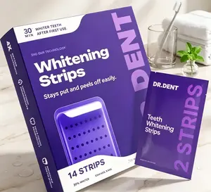 1X DRDENT Purple Teeth Whitening Strips, Peroxide-Free, Enamel Safe, Non-Sensitive Teeth Whitening Kit.